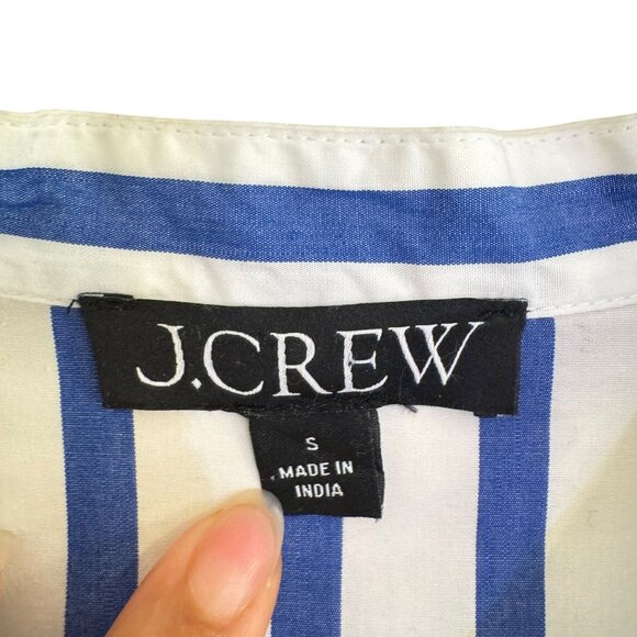 J. Crew Women's Striped Long-sleeve button-up with ruffle cuffs Blouse Size S - Picture 5 of 11